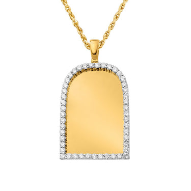Small - 1.77 Ctw - 7.89 G Diamond Frame Memory Pendant in 10k Yellow Gold 1.77 Ctw